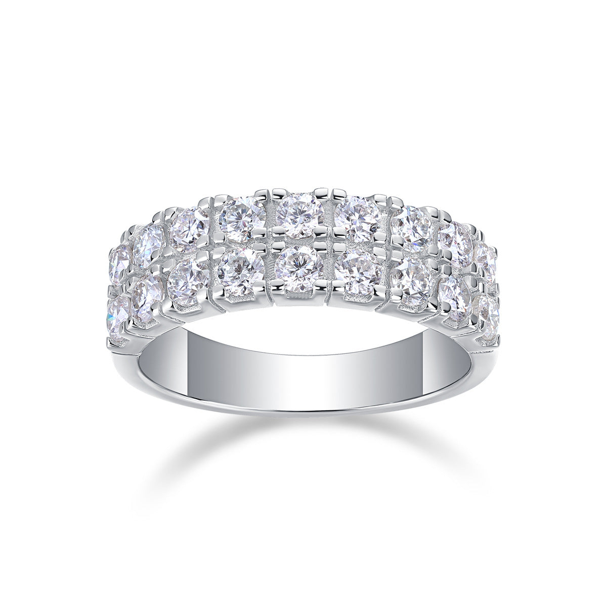Celestial Loop Diamond Wedding Band, 18 Pavé Moissanite Diamond Eternity Rings For Women