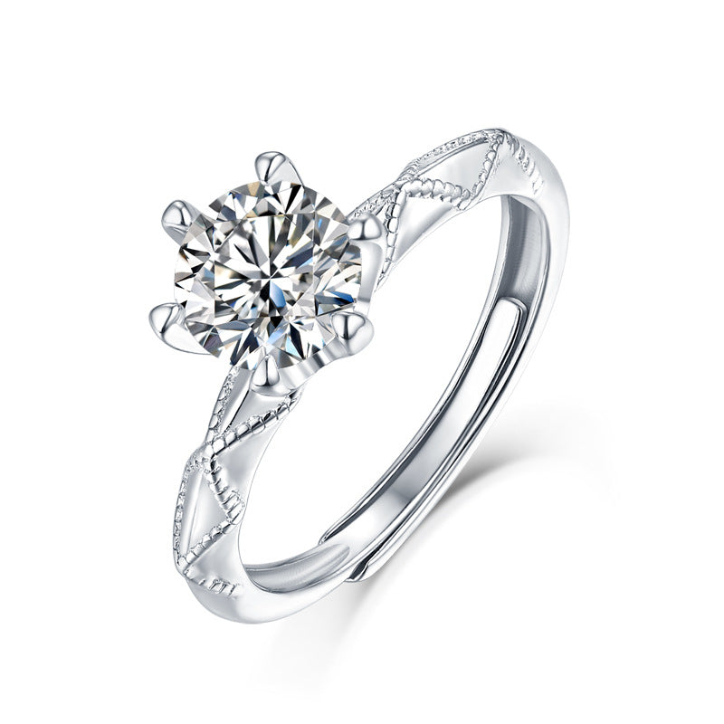 Eternity Branch 1 Carat Moissanite Diamond Ring, 1 Ct-3 Ct Round Cut Solitaire Diamond Vintage Setting Promise Ring