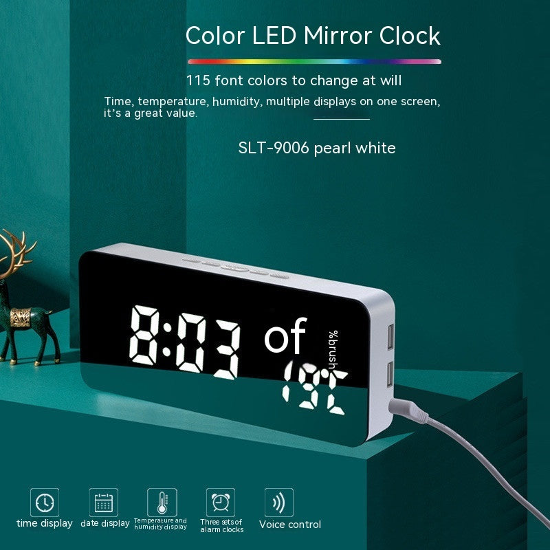 Creative Mobile Phone Charging Mirror Clock