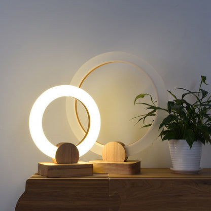 Nordic Style Wooden Art Circular Lamps