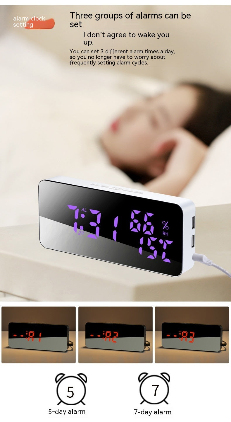 Creative Mobile Phone Charging Mirror Clock