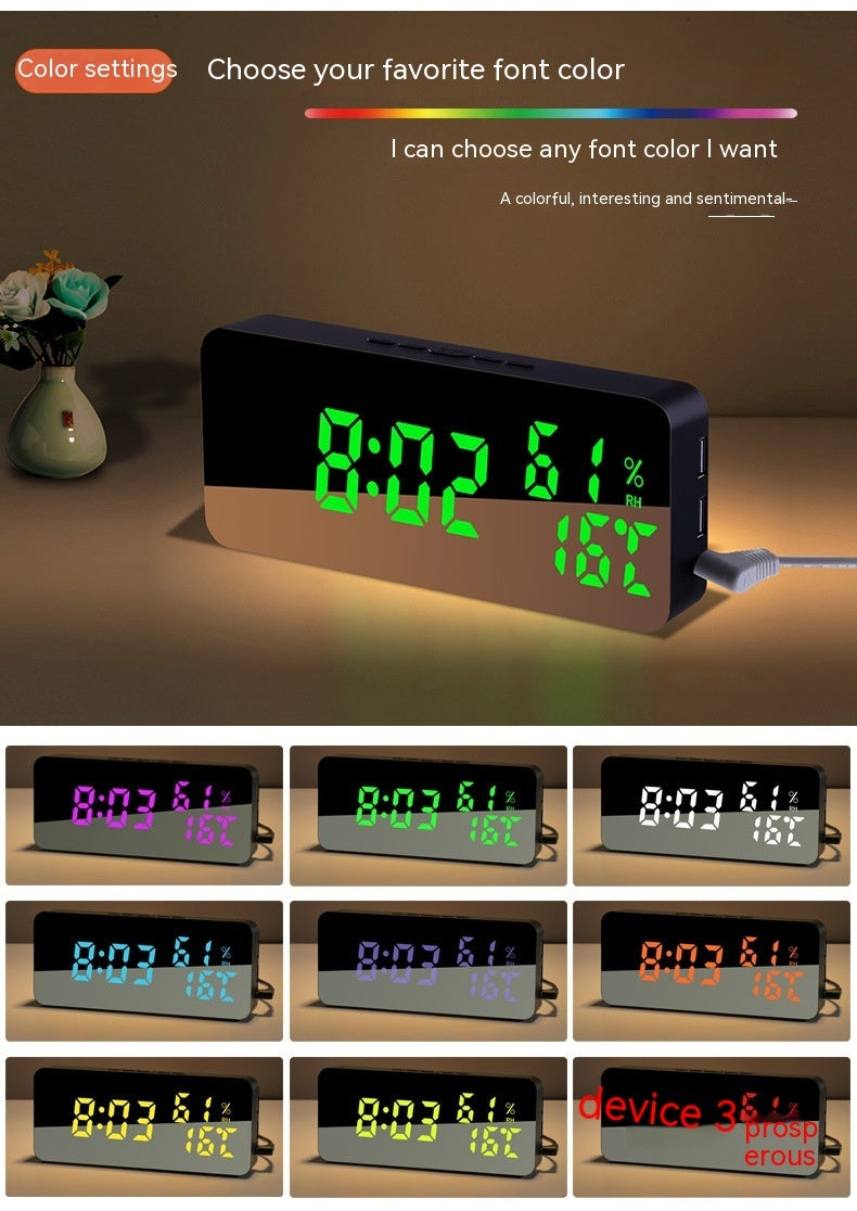 Creative Mobile Phone Charging Mirror Clock