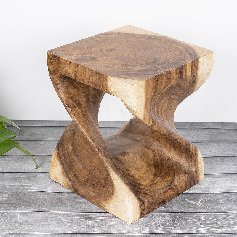 Small Square Wooden Stool