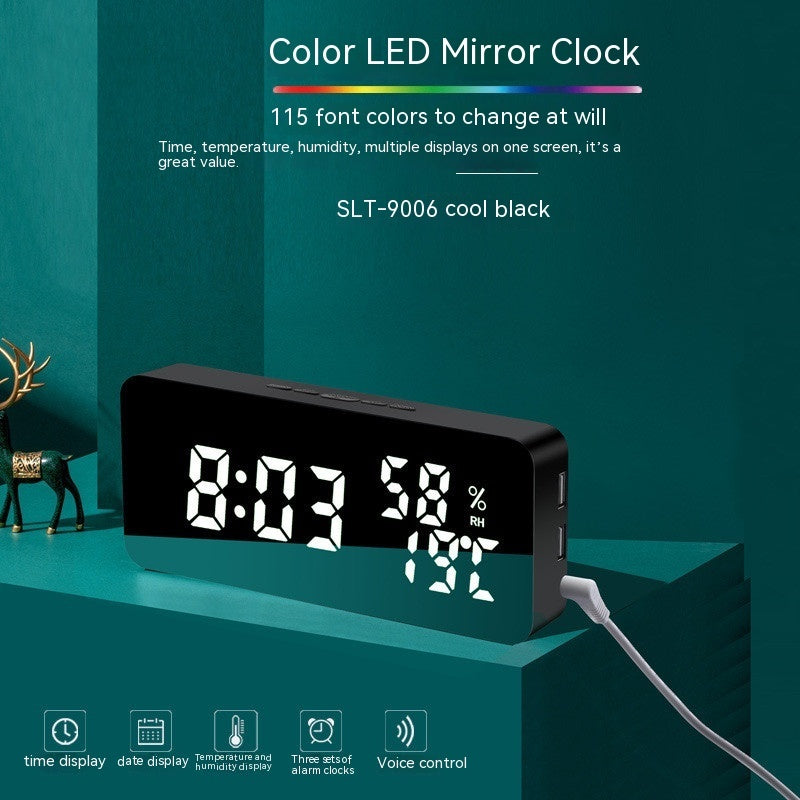 Creative Mobile Phone Charging Mirror Clock