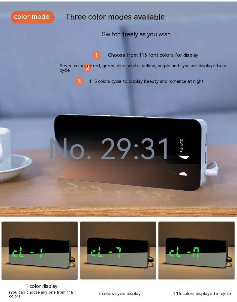 Creative Mobile Phone Charging Mirror Clock