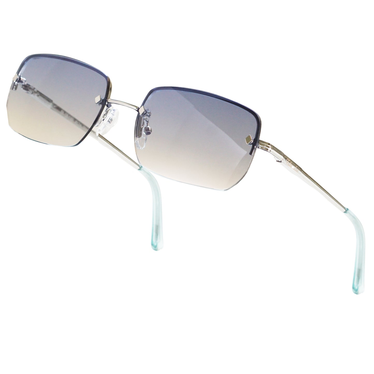 Retro Rimless Rectangle Color Sunglasses- Medium