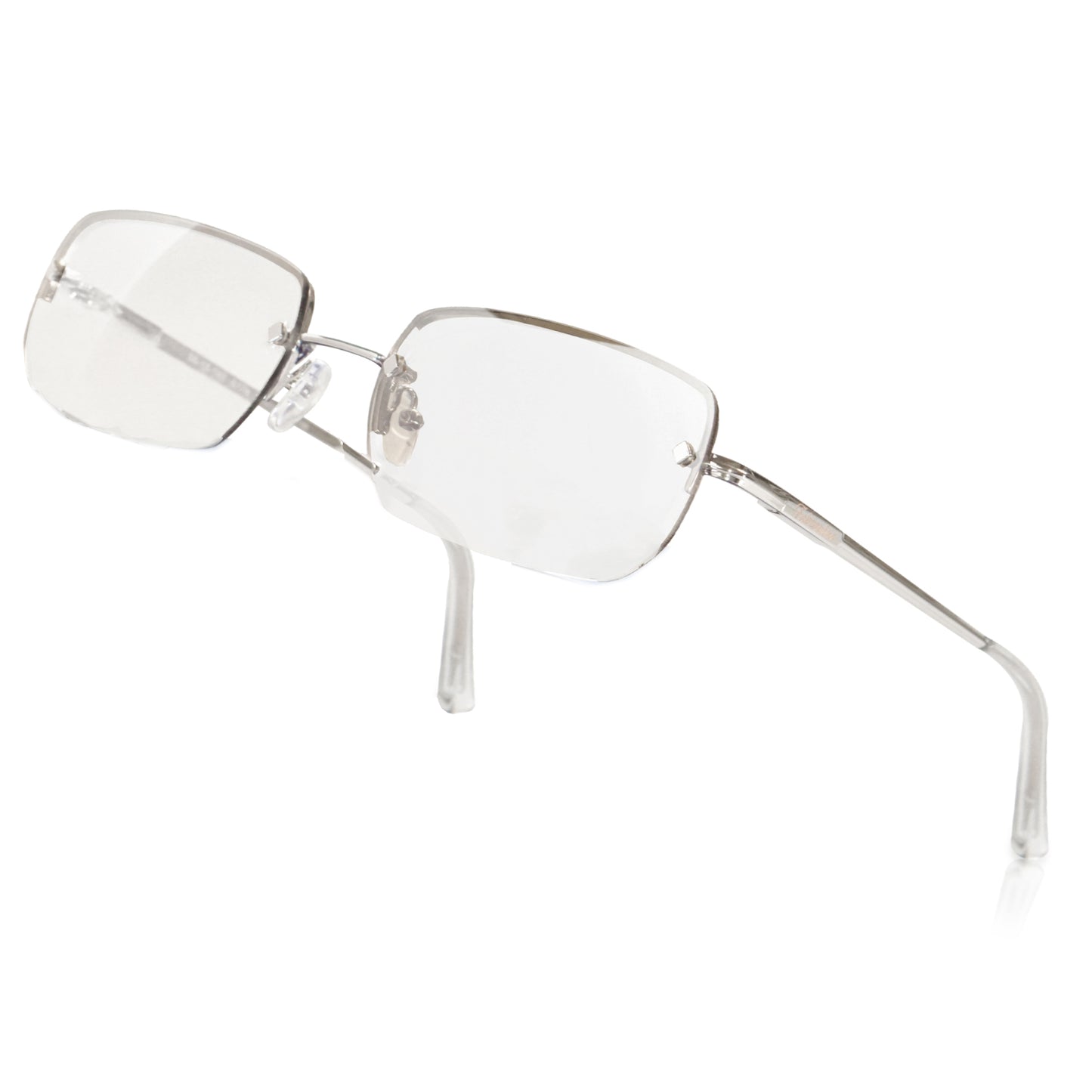 Retro Rimless Rectangle Color Sunglasses- Medium