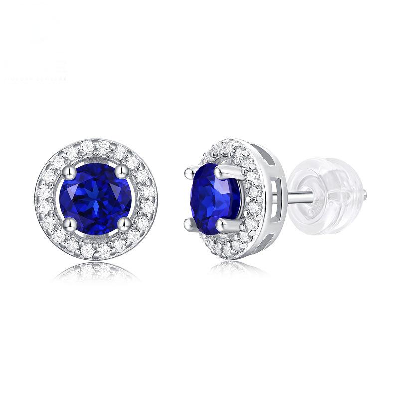 Enchantment Radiant Sapphire Daisy Stud Earrings