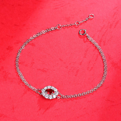 Crimson Daisy Diamond Bracelet