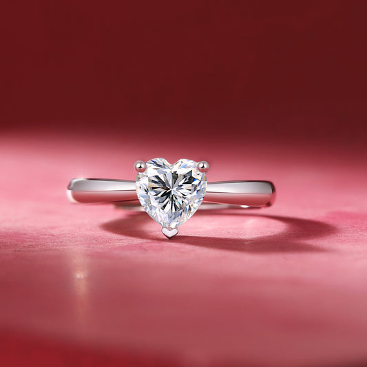 Amour Heart Cut Solitaire Diamond Ring