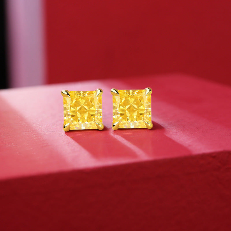 Sparkling Simplicity Yellow Diamond Stud Earrings