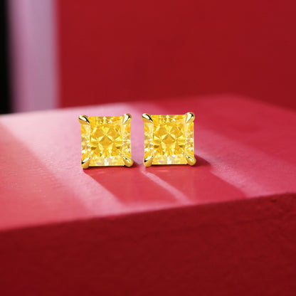 Sparkling Simplicity Yellow Diamond Stud Earrings