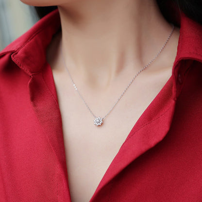 Double Bloom Diamond Pendant Necklace