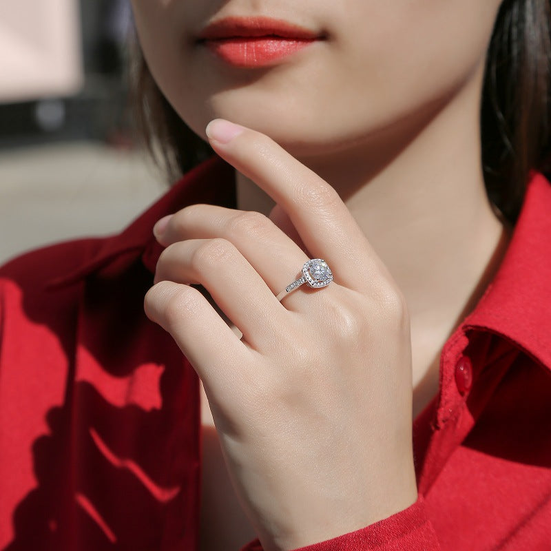 Opulent Geometric Halo Ring