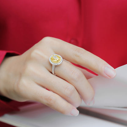 Sunlit Halo Round Ring