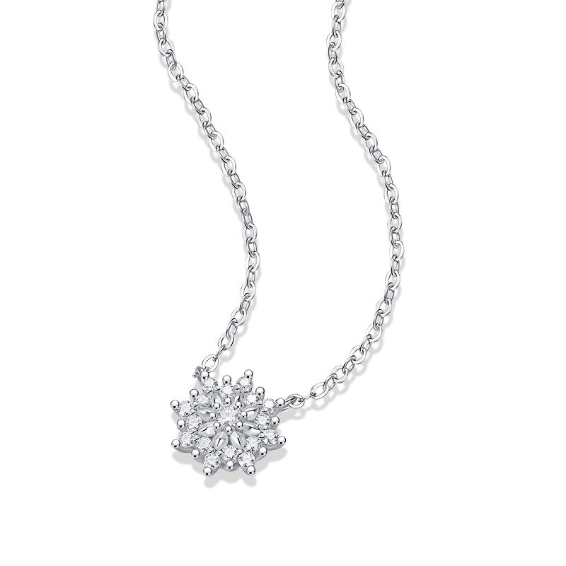 Double Bloom Diamond Pendant Necklace