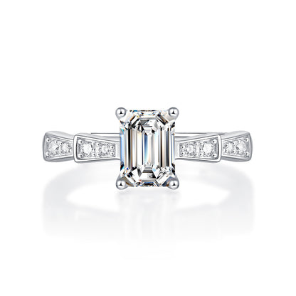 Eternity Bow Emerald Cut Promise Ring