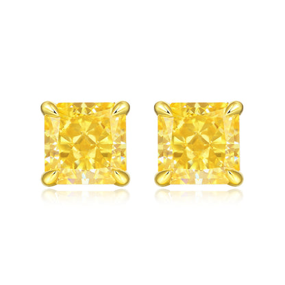 Sparkling Simplicity Yellow Diamond Stud Earrings