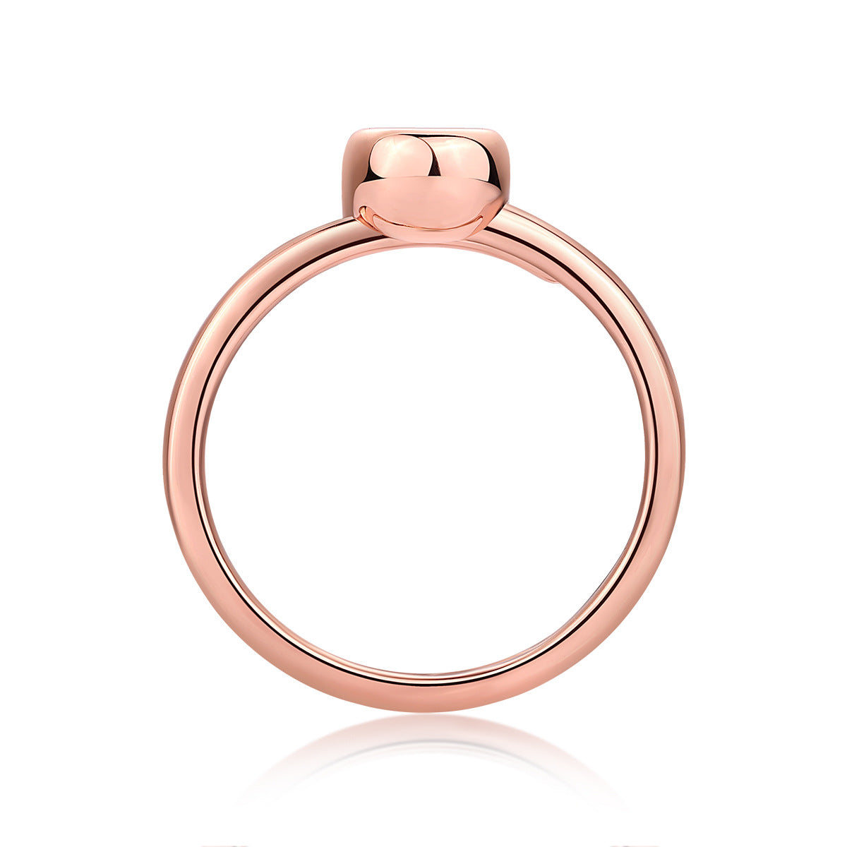 Timeless Bezel Setting Wedding Band, Moissanite Diamond Ring, Rose Gold Ring over 925 Sterling Silver