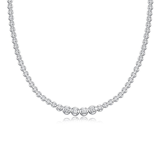 Graceful Cascade Tennis Necklace