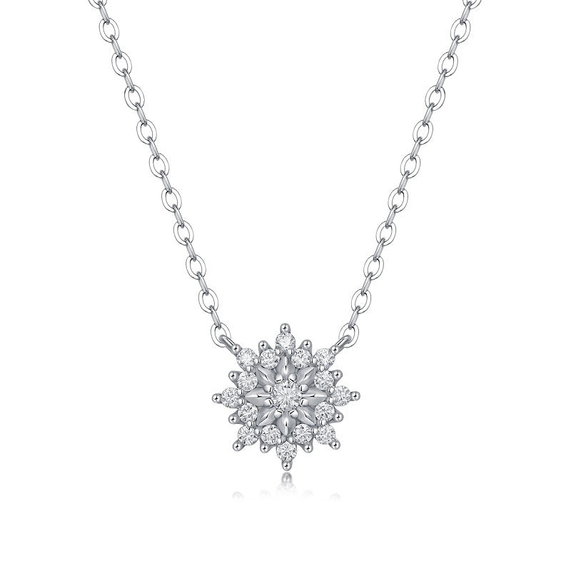 Double Bloom Diamond Pendant Necklace