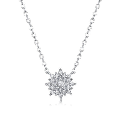 Double Bloom Diamond Pendant Necklace