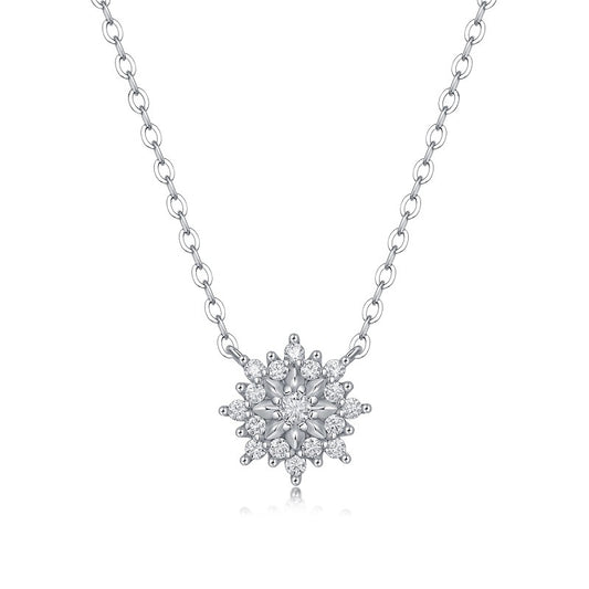 Double Bloom Diamond Pendant Necklace