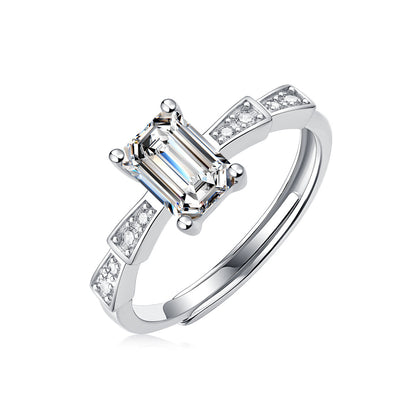 Eternity Bow Emerald Cut Promise Ring