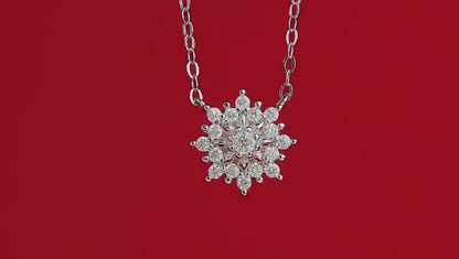 Double Bloom Diamond Pendant Necklace